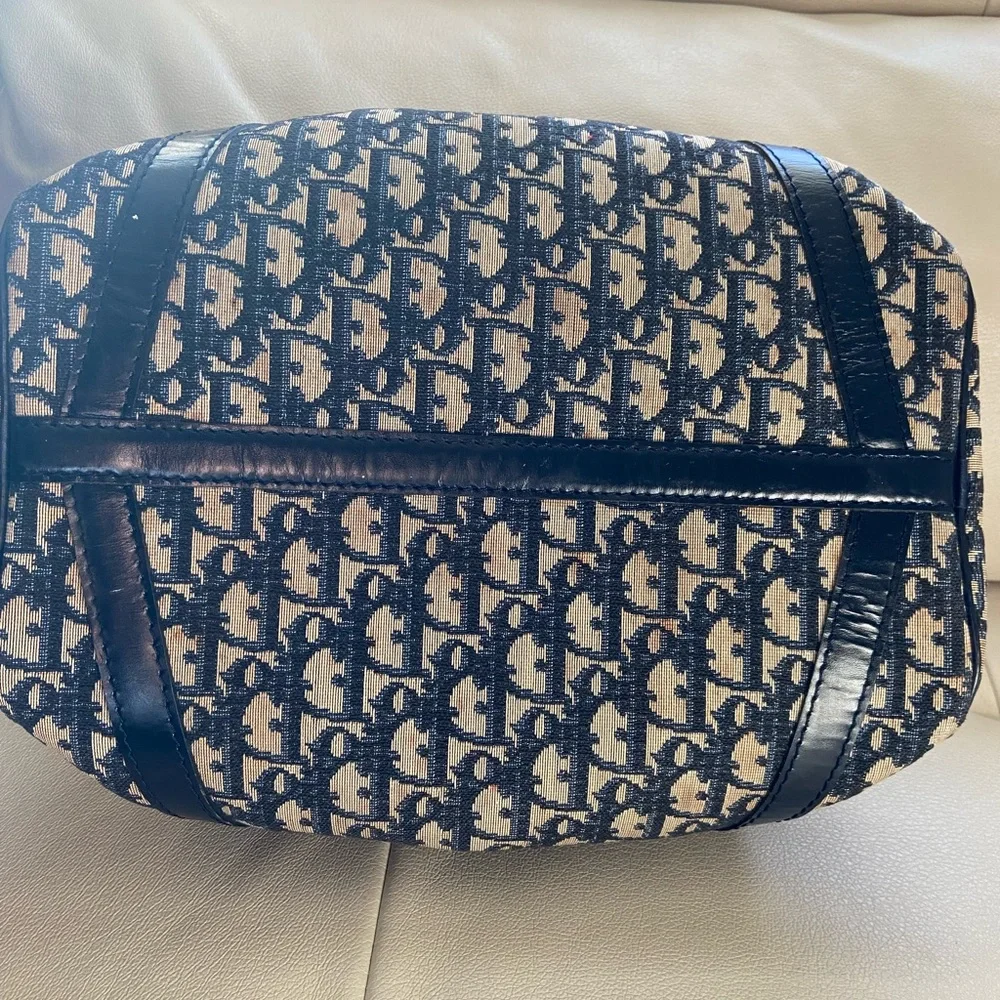 Dior Beige and Black Monogram Tote Bag